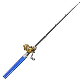 mini portable fishing pole (color: Blue)