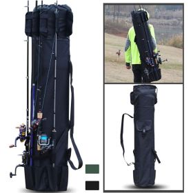 Cylinder Outdoor Fishing Bag Multifunctional Fishing Rod Bag Sea Rod Fishing Gear Storage Bag (color: Black)