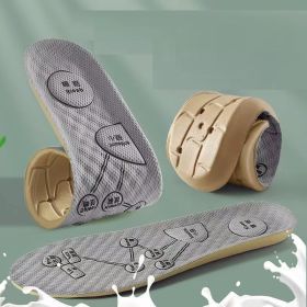Foot Acupressure Insole Men Women Soft Breathable Sports Cushion Inserts Sweat-absorbing Deodorant Insole Shoe Pads (color: Gray)