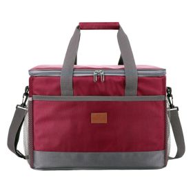 32L Soft Cooler Bag with Hard Liner Large Insulated Picnic Lunch Bag Box Cooling Bag for Camping BBQ Family Outdoor Activities (color: Red)