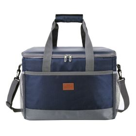 32L Soft Cooler Bag with Hard Liner Large Insulated Picnic Lunch Bag Box Cooling Bag for Camping BBQ Family Outdoor Activities (color: Blue)