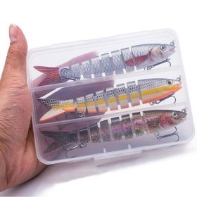 3pcs 8 Segment Fishing Lure Multi Jointed Artificial Bait Slow Sinking Bionic Fishing Bait Ice Fishing Gear (color: 391 (3pcs With Box))