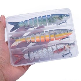 3pcs 8 Segment Fishing Lure Multi Jointed Artificial Bait Slow Sinking Bionic Fishing Bait Ice Fishing Gear (color: 392 (3pcs With Box))
