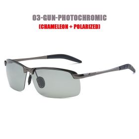 1pc Polarized Chameleon Sunglasses With Glasses Case For Outdoor Fishing; Travel Hiking Driving (color: Gray Frame)