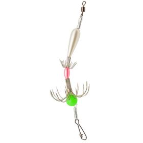 Double Row Cuttlefish Soft Hook; Carbon Steel Spineless Umbrella Squid Hook; Fishing Tackle For Freshwater Saltwater (color: Silvery)