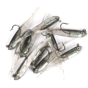 10pcs Lure Artificial Lure With Hook; Small Gray Fish Simulation Soft Bait (color: With Hook)