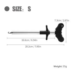 ATISEN Aluminum Alloy Tube Hook Remover; 304 Stainless Steel Hook; PP Handle; Outdoor Fishing Accessories (color: Black)