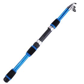 Sougayilang Travel Telescopic Fishing Rod Glass Fiber Fishing Pole (color: Blue)