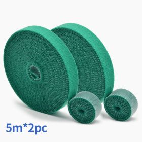 Back-to-back Velcro Fishing Rod Nylon Self-adhesive Tape Hook Hair Same Body Velcro Fishing Tools Data Cable Power Cable Managem (color: Thegreenis5mx2)