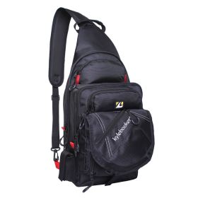 Fishing Sling Pack Fishing Crossbody Gear Storage Shoulder Bag (color: Black with Red)