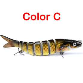 Pike Fishing Lures Artificial Multi Jointed Sections Hard Bait Trolling Pike Carp Fishing Tools (color: C)